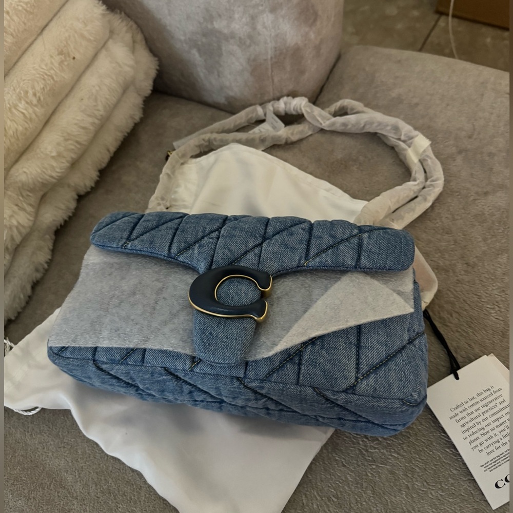 Coach Blue Quilted Shoulder Bag